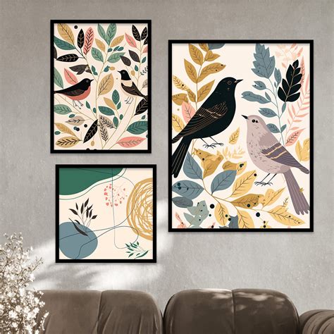 BANGERZ Set of 3 Large Framed Wall Paintings - Home Decor for Living ...