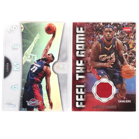 Lot - 2006-07 Fleer EX Lebron James Basketball Card #6 & 2008-09 Fleer ...