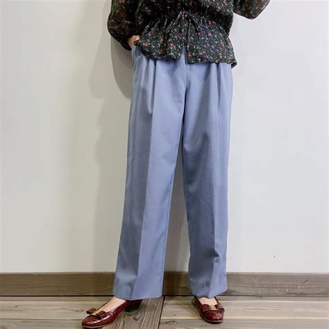 80s sax blue simple pants | LEMON