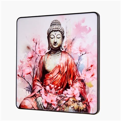 Buy Aura Buddha Wooden Printed Picture Frame -30x30cm from Home Centre ...