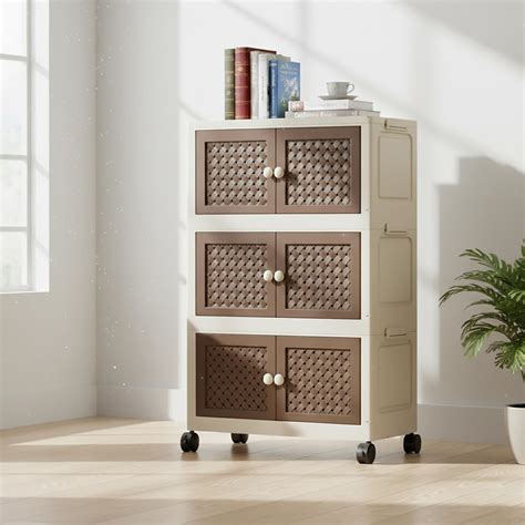 Rattan Design Foldable Storage Box with Wheels (Cream/Brown) – House of ...