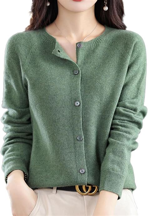 2024 Cashmere Button Front Long Sleeve Cardigan Soft Warm Knit Elastic ...