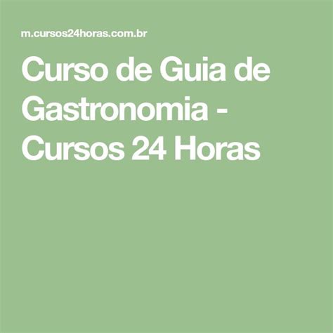 Quer aprender tudo sobre gastronomia? No Curso de Guia de Gastronomia ...