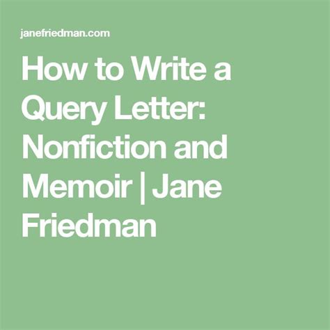 Image result for Memoir Query Letter Examples