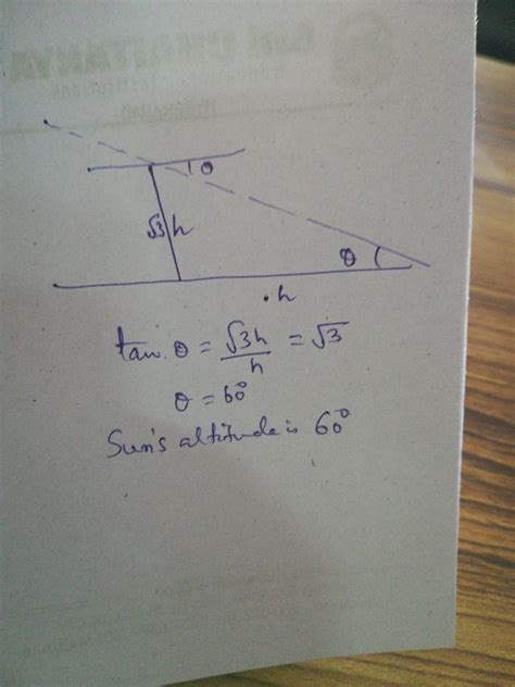 find the sun's altitude when the height of a tower is root3 times the ...