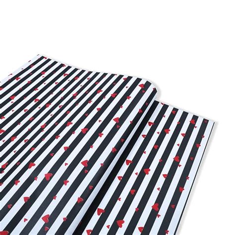 Crown Greetings Black Linings Hearts Gift Wrapping Paper Sheet - Gift ...