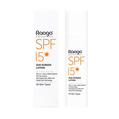 Raaga Professional Sunscreen SPF 15 PA++++, 55 ml, protection against ...