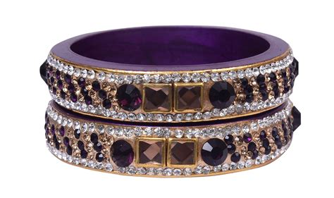 Sukriti Rajasthani Purple color Kundan Lac Bangle - Set of 2 – Sukriti ...