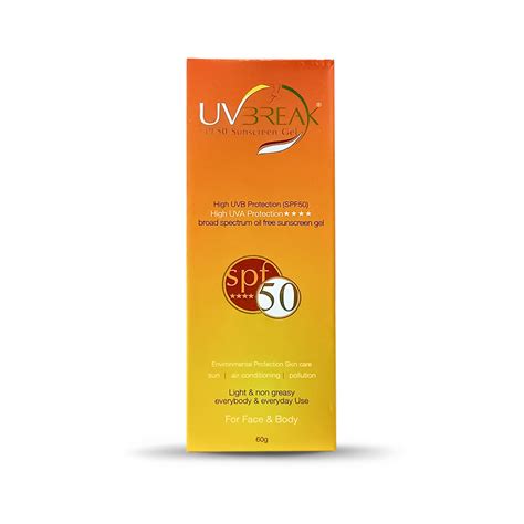 Buy UV Break Sunscreen SPF 50 Gel, 60gm Online : ClickOnCare.com