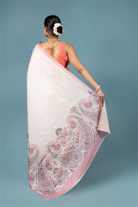 Cream Tussar Silk Saree – Hastakala