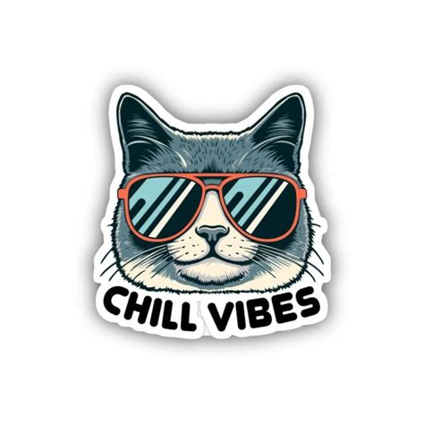Chill Vibes Sticker - Cool Premium Stickers | Print-on-Click