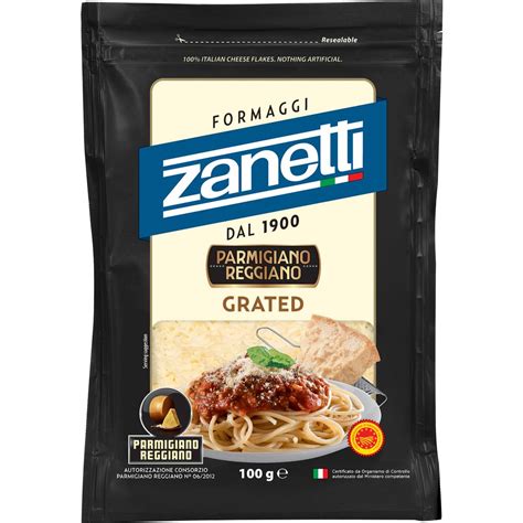 Zanetti Parmigiano Reggiano Grated Cheese 100g | Woolworths