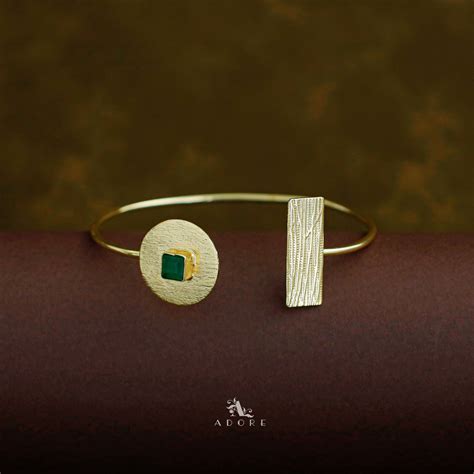 Ziva Rectangle Golden Cuff Bracelet – Adore By Priyanka