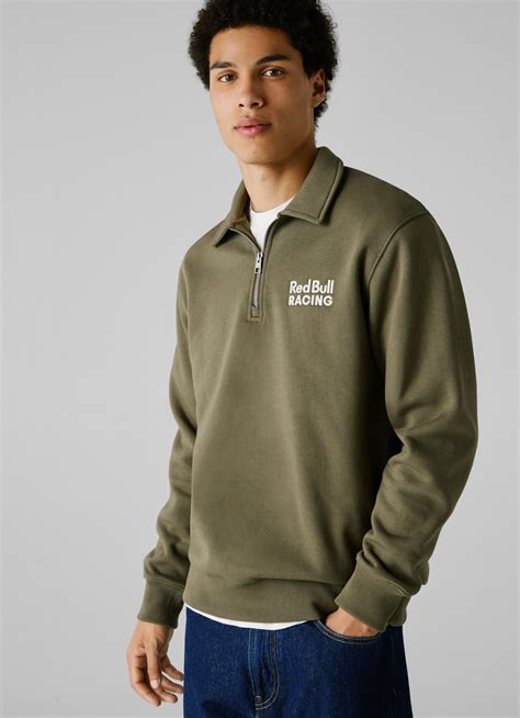 Red Bull Racing X Pepe Jeans Green Comfort Fit Half Zip Sweatshirt ...