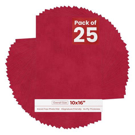 Red Suede 10x16 Uncut Mat Board - Blank Sheets, No Opening, Color: Red ...