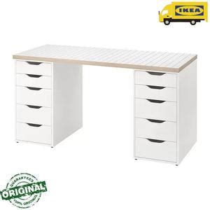 Jual Seri Meja dg Rak Laci Kanan Kiri LGTN Minimalis 140x60cm - Putih ...