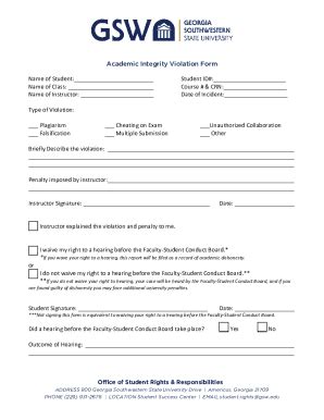 Fillable Online CAS Academic Integrity Student Appeal Request Form Fax ...