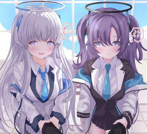 digital art, Blue Archive, Ushio Noa, fan art, purple hair, twintails ...