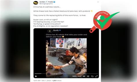 The woman in the viral post is a human and not a humanoid robot.