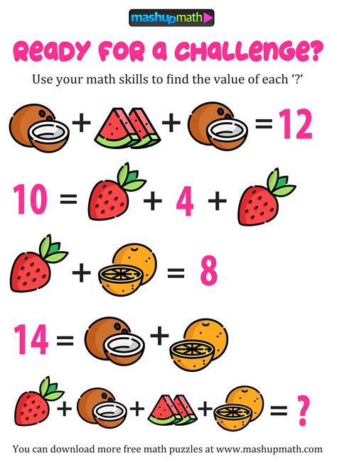 Image result for Pre-Algebra Math Puzzles