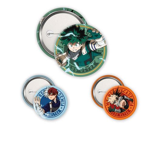 My Hero Academia: Midoriya, Bakugo & Todoroki 3 Badge Pack - Merchoid UK