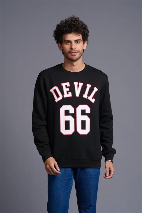 Devil66 Black Sweatshirt for Men by Go Devil