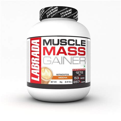 Labrada Muscle Mass Gainer Powder(Post-Workout, 1272 kcal, 53g Protein ...