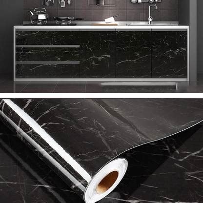 Wallcol Black Marble Aluminum Foil Kitchen Stickers Oil-Proof 200 x 60 ...