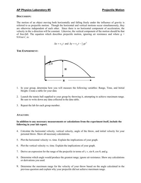 Image result for Projectile Motion Lab Experiment