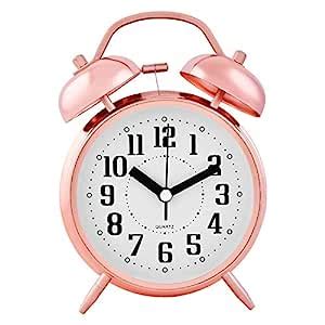Buy Archies® Table Analog Clock Metal Frame AAA Battery Operated Twin ...