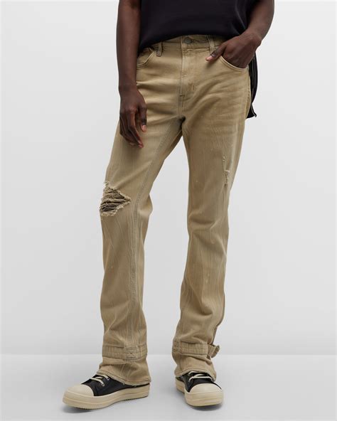 Hudson Men's Walker Zipper Kick Flare Jeans | Neiman Marcus