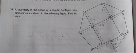 A laboratory in the shape of a regular heptagon has dimensions as shown ...