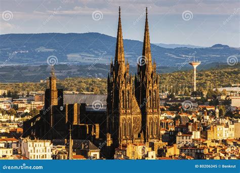 Clermont-Ferrand Cathedral stock image. Image of church - 80206345