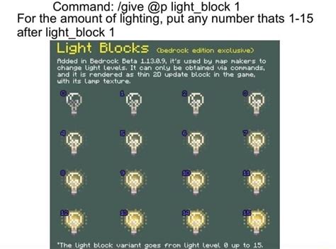 Image result for Minecraft Light Block Command