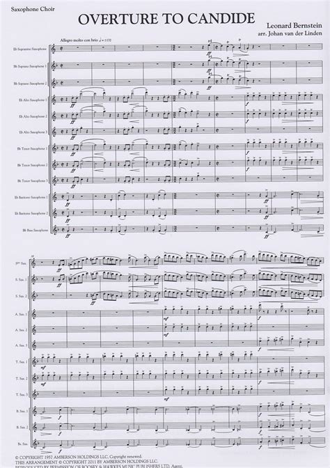 Amazon.com: Overture to Candide for Saxophone Choir by Leonard ...
