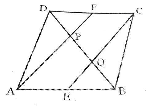 In a parallelogram ABCD, E and F are the mid-points of sides AB and CD ...