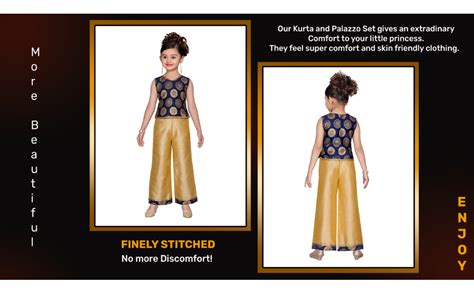 Buy Adiva Girl's Brocade Kurta with Palazzo Set (G-1019-FIROZI-24) at ...