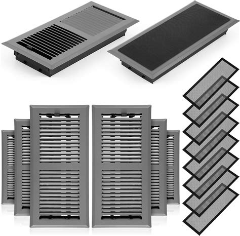 Baquler 16 Pcs Floor Vents Register 4 x 10 with Screen Cover Magnetic ...