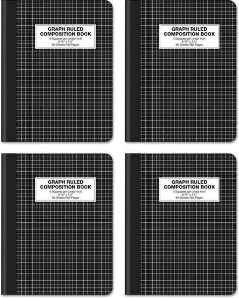 Amazon.com : 1InTheOffice Graph Paper Composition Notebook, Graph Ruled ...