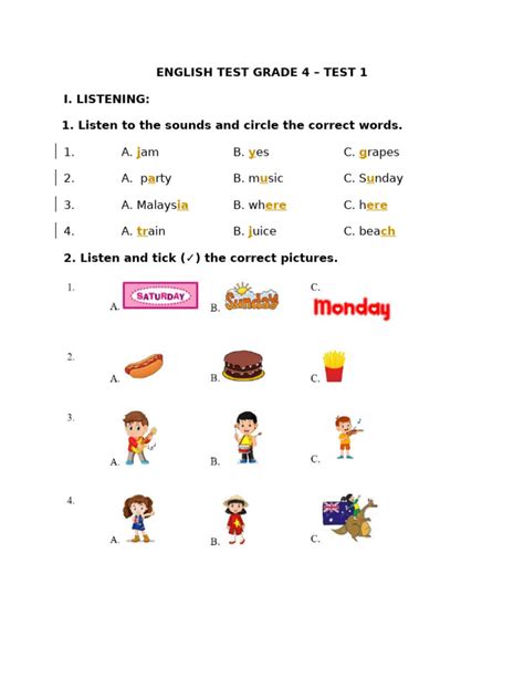 Image result for English Level 4 Test