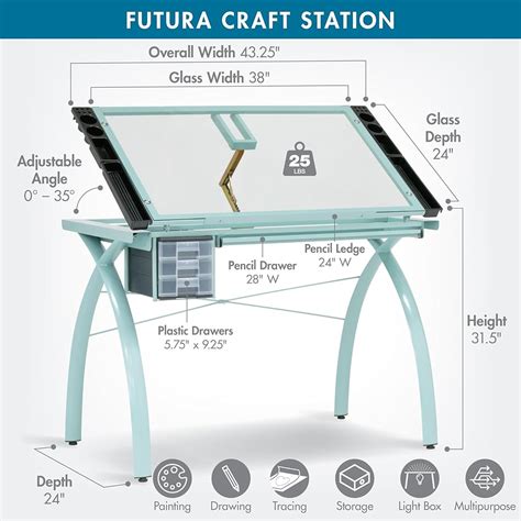 SDSTUDIODESIGNS Futura Craft & Drawing Table with Adjustable India | Ubuy