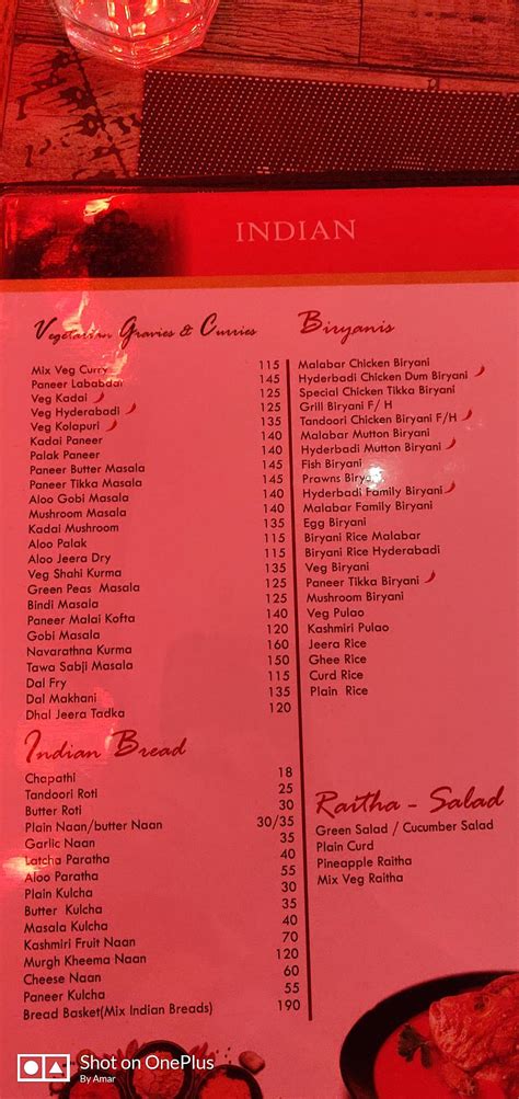 Menu at MIV Sarjapur road, Bengaluru