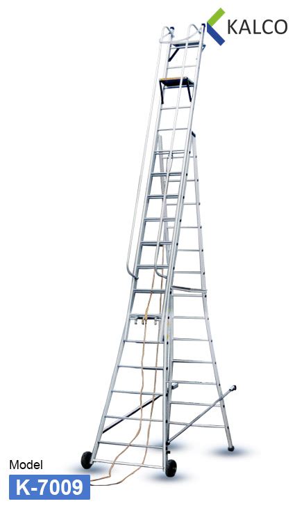KALCO K-7009 24 ft + 24 ft in 4mm Wheel Industrial Aluminium Ladder