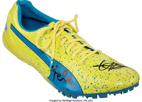 2000's Pelé and Usain Bolt Signed Track Shoe from The Pelé | Lot #51529 ...