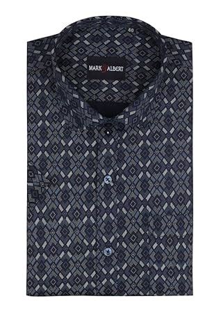 MARK & ALBERT Men's 100% Cotton Printed Half Sleeves Slim Fit Shirt for ...