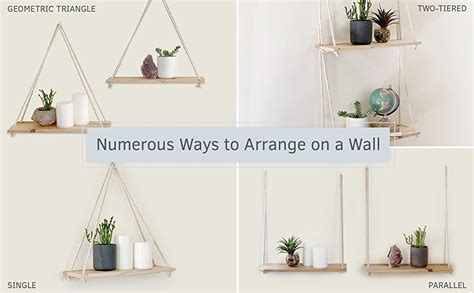 Wazdorf Wood Wall Hanging Shelf, Real Pine Wood Floating Shelves ...