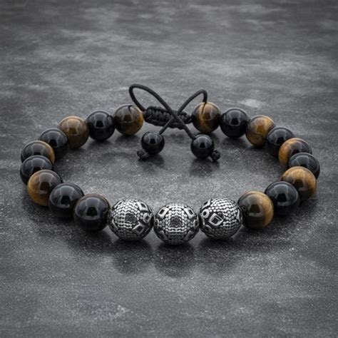 Tiger Eye Beaded Evil Eye Bracelet