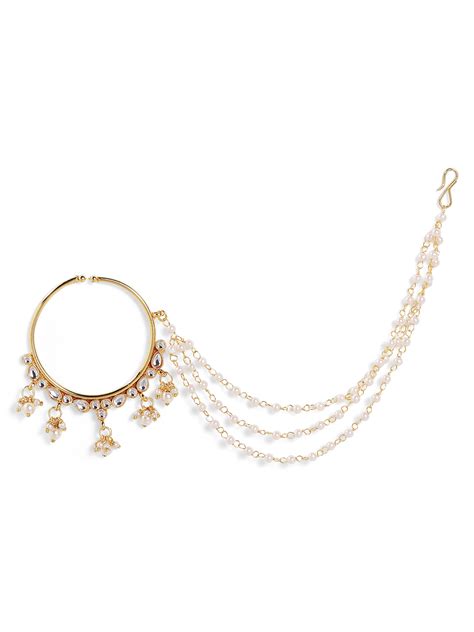 Mini Pearl Elegance Ethnic Design with Pear Beads Layered Gold Plated ...