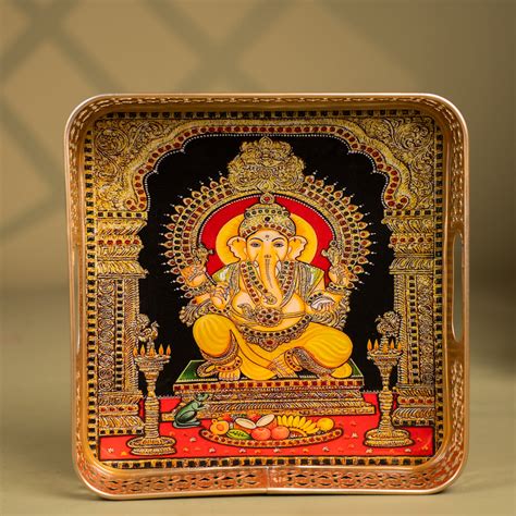 Lord Ganesha Printed Metal Tray | Best return gift ideas – Ikyem
