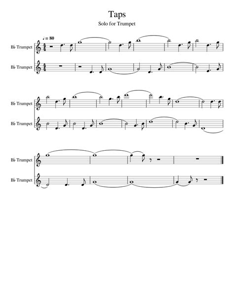 Taps Sheet Music for Trumpet in b-flat (Brass Duet) | MuseScore.com